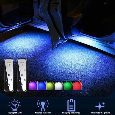 1/2 Stück USB-Lade-LED-Autotürlichter Willkommenslicht Magnetsteuerung Auto offene Tür Sichere Antikollisions-Notsignallampe