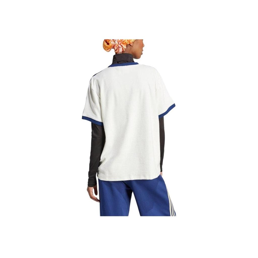 Adidas Originals Striped Loose Short Sleeve T-Shirt Women Tops White IT9842