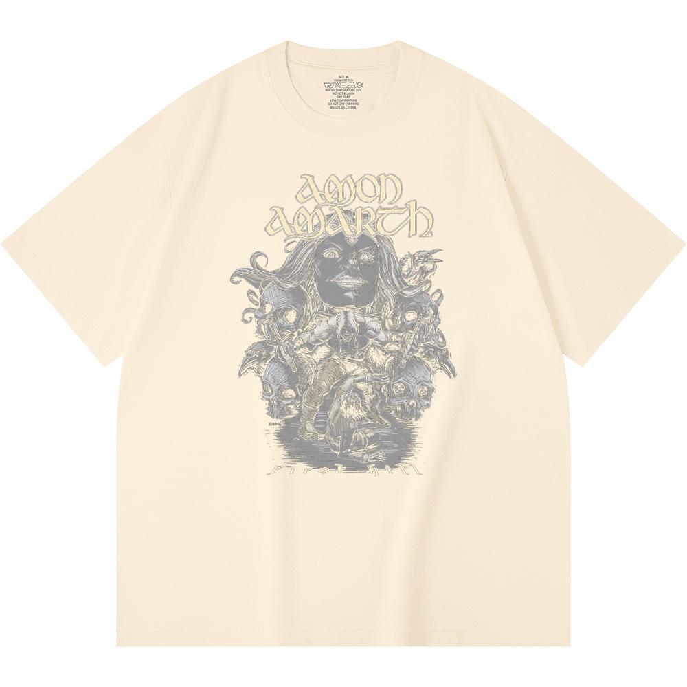 230 Gsm 100% Cotton Heavy Metal T-Shirt Rock Band Popular Music Print Unisex Heavy Cotton T Shirt