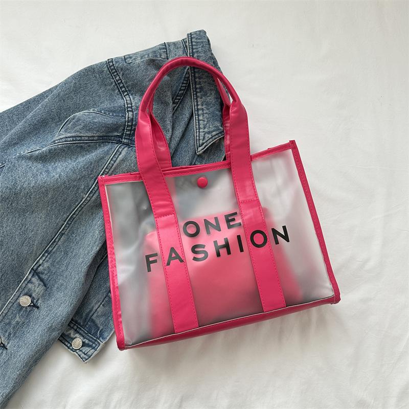 

Casual commuter handbag 2024 summer new fashion simple large capacity tote bag niche trend shoulder bag троянди рожеві кольору