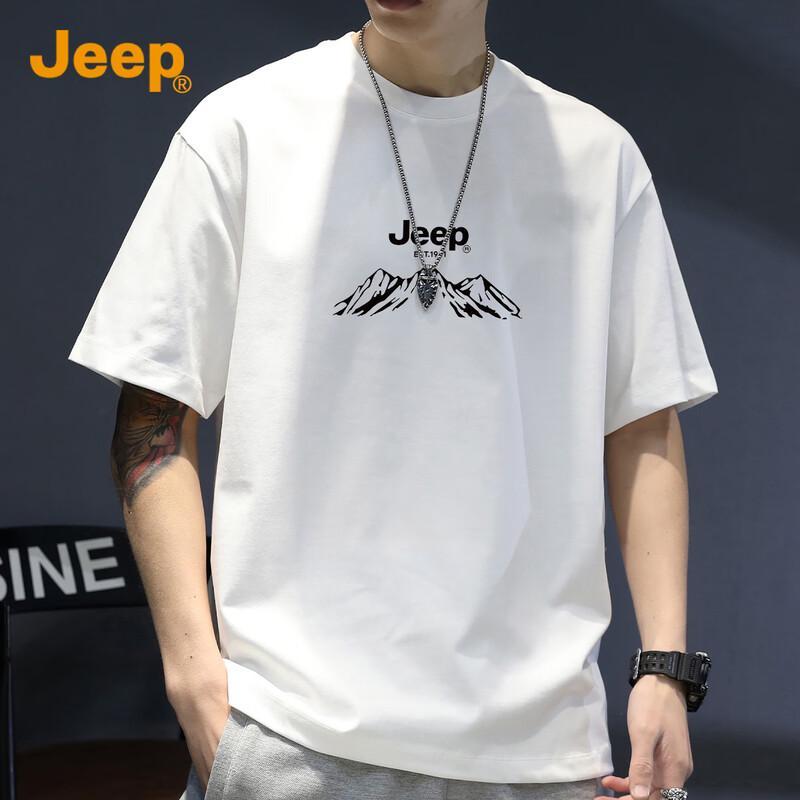 

JEEP Men s Pure Cotton Loose Fit Short Sleeve T-Shirt M