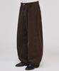 SIGNATURE Wide Curved Dart Corduroy Pants [Brown]