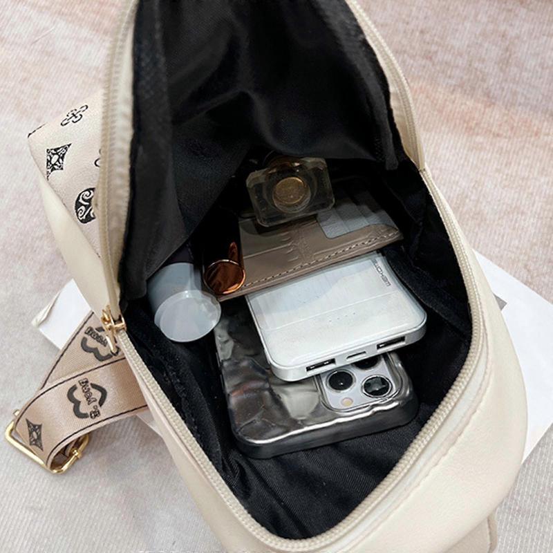 Versatile Simple Fashion Shoulder Bags Women Girl Print Design Bag Trendy Leisure Chest Bag Large Capacity Crossbody Bag  Yellow Brown