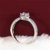 925 Sterling Silver Wedding Ring For Women White AAA Cubic Zirconia Lady Anniversary Gift Jewelry