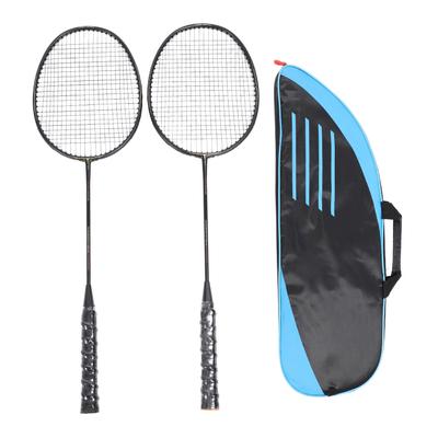 1 Paar Badmintonschläger-Set Leichte Carbon-Aluminium Einteilige Badmintonschläger mit Tragetasche für 2 Spieler