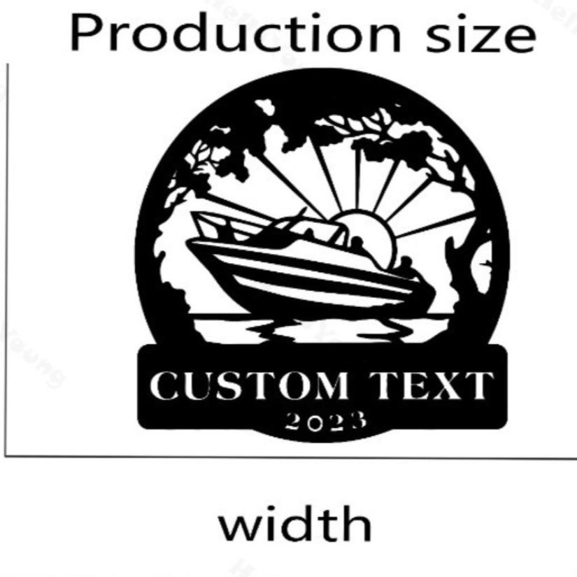 Custom Yacht Metal Wall Art, Personalized Text Cutout Silhouette, Home Garden Party Holiday Decor