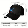 Blue Butterfly Floral Print Baseball Cap Adjustable Polyester Casual Dad Hat for Unisex Adults