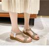 Wedge Heel Sandals Women's Spring and Summer New Fairy Wind Rhinestone Elastic Band Open-toe Fashion Sandals