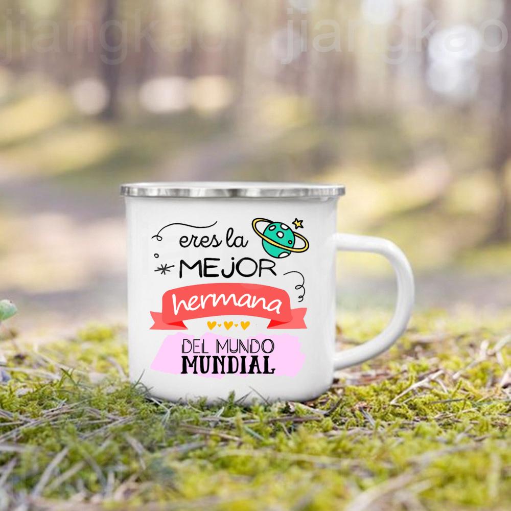 You Are Best Mom Dad Sis Bro Grandpa In The World Printed Mug Coffee Cups Camping Enamel Cup Holiday Birthday Gifts for Family