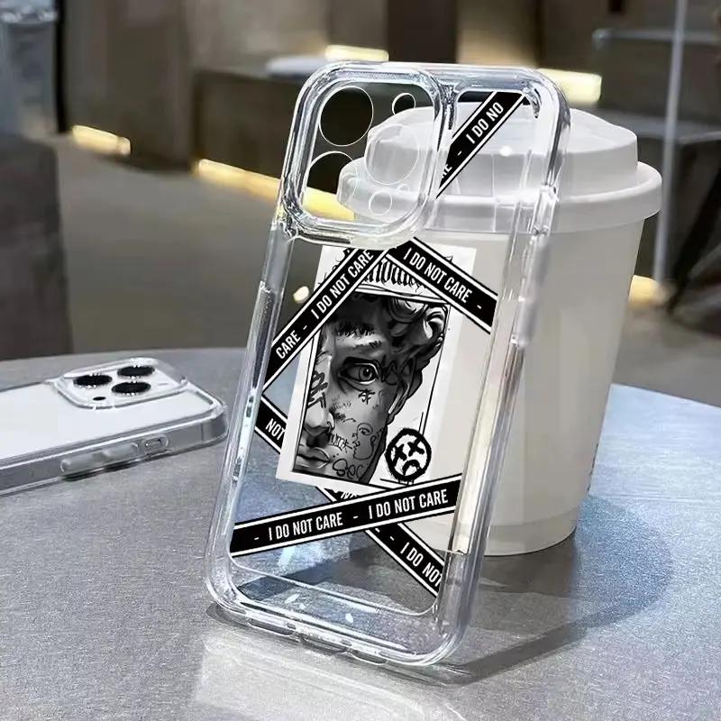 New Great Art Aesthetic David Mona Lisa Soft Clear Phone Case For iPhone 16 14 15 11 Pro Max X XR XS 7 8 Plus SE 2022Soft Cover