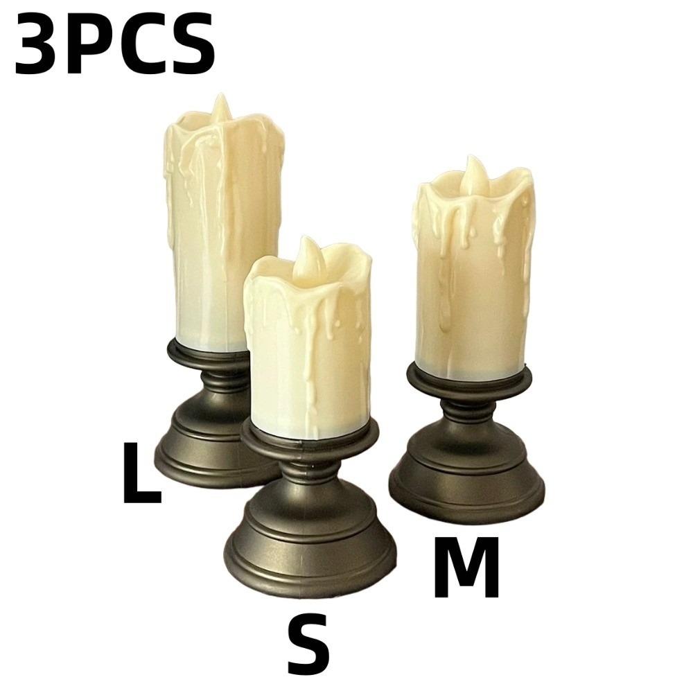 Simulation Candle Crying Candlestick Decorative Roman Pillar Candlestick  Dinner Party Supplies