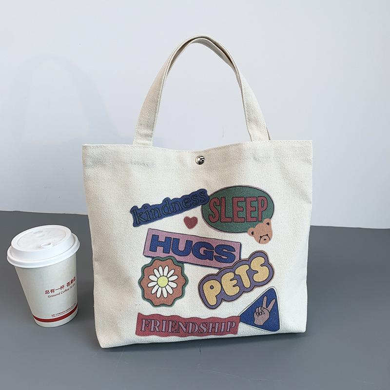 Damen Canvas Tasche Handtasche Bento Tasche Literarisch Niedlich Mommy Bag Für Unterwegs Handtasche