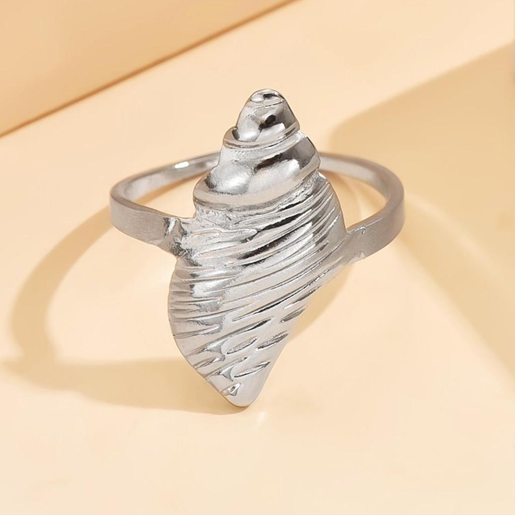 18K Gold Seashell Stainless Steel Ring - Casual Resort Ocean Series