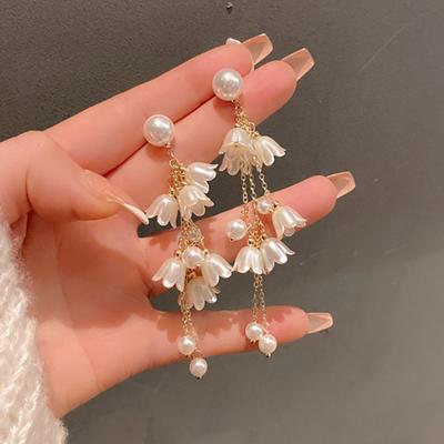 Flower Pearl Earrings, Fashionable Earrings, Light Luxury Earrings, Women's High-end Feel