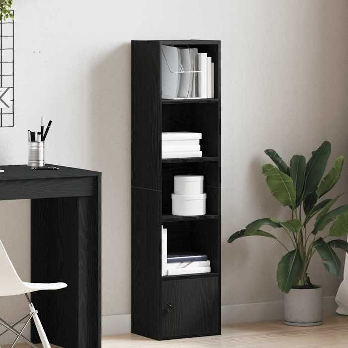 VidaXL Bibliothèque chêne noir 31x24x127 cm bois d'ingénierie, étagère à livres, support de rangement, support à livres, 860347
