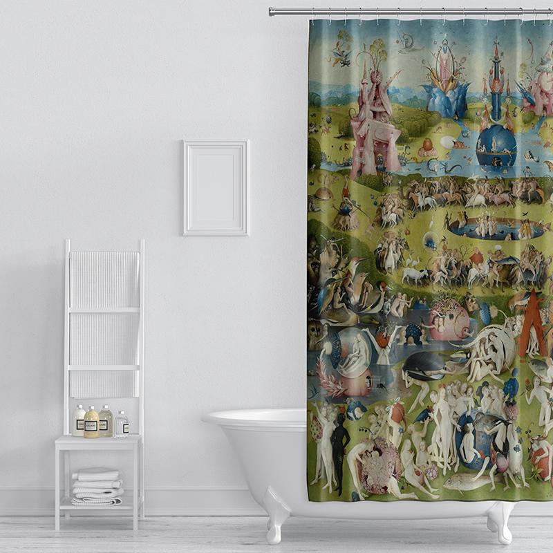 Gaslight Gatekeep Girlboss Lustgården Duschdraperiset med öljetter och krokar för badrumsinredning