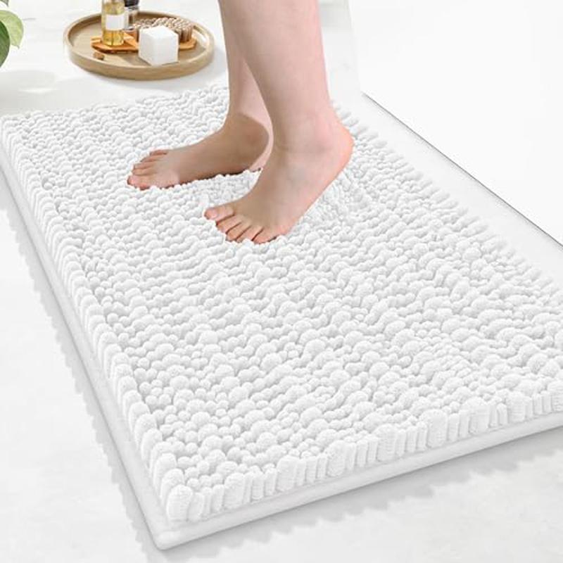 Tappetino da Bagno in Ciniglia Olanly Extra Morbido Shaggy Tappetino da Bagno Antiscivolo Tappeto da Pavimento per Bagno Assorbente Acqua Peluche Microfibra Tappeti Doccia