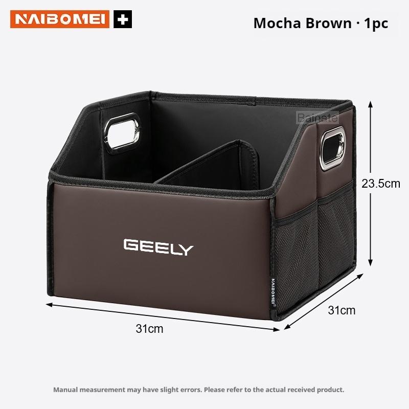 Car Trunk Storage Box, For GEELY Coolray X7 EX5 Emgrand Monjaro Starray 2025 2026, Leather Folding Organizador Car Accessories
