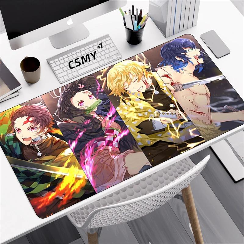 Demon Slayer Mouse Pad Gaming Laptops Keyboard Mat Deskmat Pc Desk Protector Mousepad Gamer Office Mats Anime Mause Mice Carpet