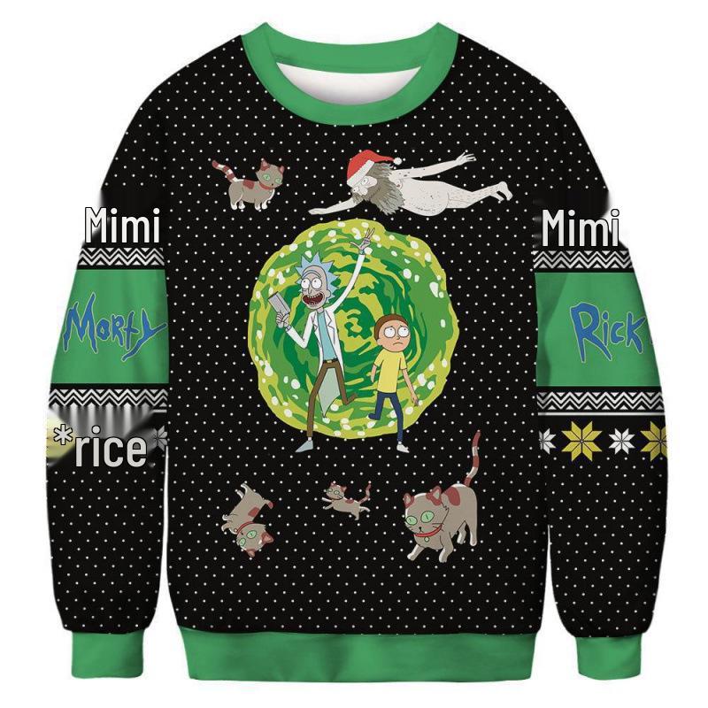 

Spring & Autumn 3D Print Christmas Round Neck Long Sleeve Casual Couple Outfits 6XL