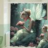 Fairy Shower Curtain - Enchanted Forest, Waterproof, 31.5In, Floral & Butterfly Designs, Rod Pocket, Nature-Inspired