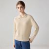 Elegant Lapel Cashmere Knitwear: Women's Long Sleeve Doll Collar Casual Sweater