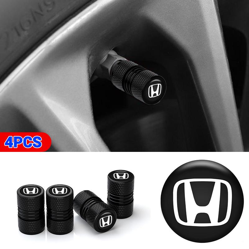 4Pc Car Valve Caps Stem Case Cover Accessories Wheel Valve Dust Caps Tyre Rim Stem Cover For Honda Civic City Accord Fit Insight UH3