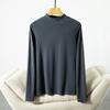 Women Bottoming Tops DE Velvet Self-Heating Thermal Top Half High Collar Long Sleeve Slim Fit Base Layer Shirt