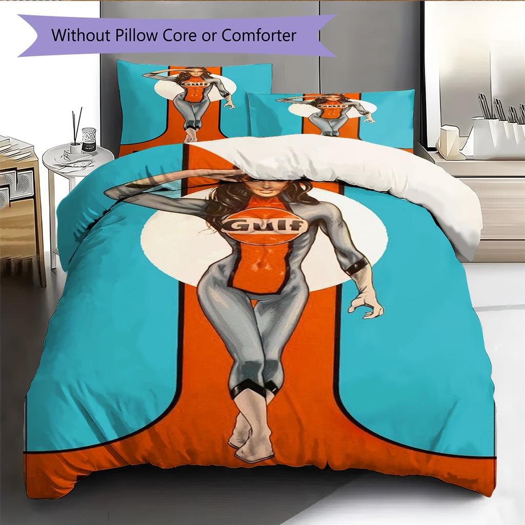 Cartoon Pattern Bedding Quilt Set Quilt Cover Pillowcase Home Decoration Birthday Gift (1 * duvet cover + 2 * pillowcase, without core)