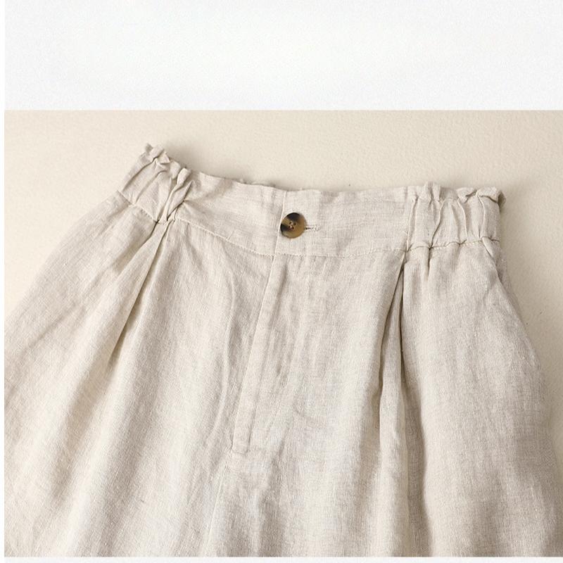 Sommer Frauen Literarische Baumwolle und Leinen Shorts Lose Weite Bein Fünf-Punkt-Hose Frauen