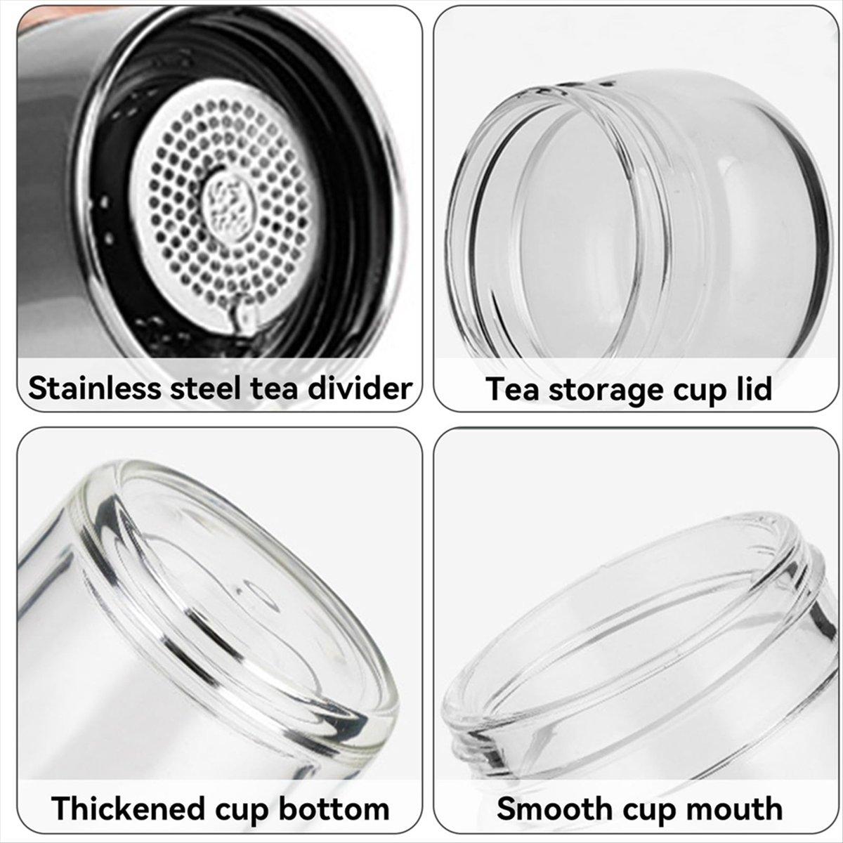 

2025+ High Borosilicate Glass Tea Water Bottle - Double Layer Infuser Tumbler with Tea Filter,Drinkware for Everyday Use China Mainland