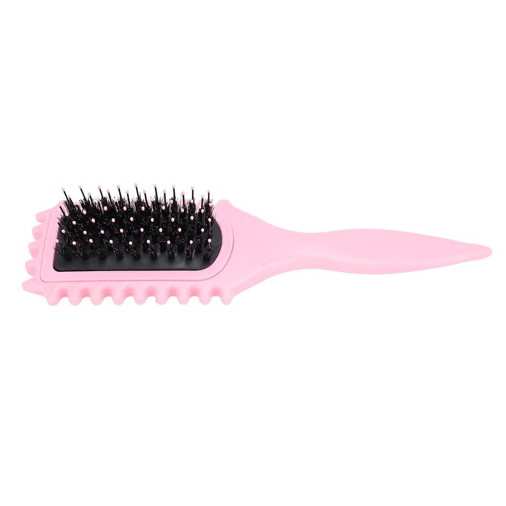 Styling Brush Soft Bristles Ergonomic Handle Curl Defining Brush for Drying Shaping Home Salon Pink