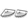 2PCS Corner Shower Shelves Wall Mounted Iron Shower Caddy Storage Rack Rustproof for Bathroom Organizer Black