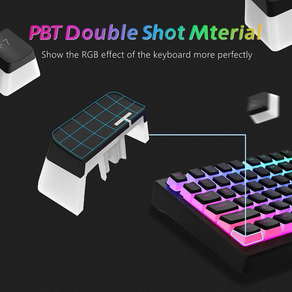 Womier Print Keycaps, PBT Shine-Through Keycaps, 165-Key Custom Keycap Set with OEM Profiles for 100%, 75%, 65%, and 60% Keyboards