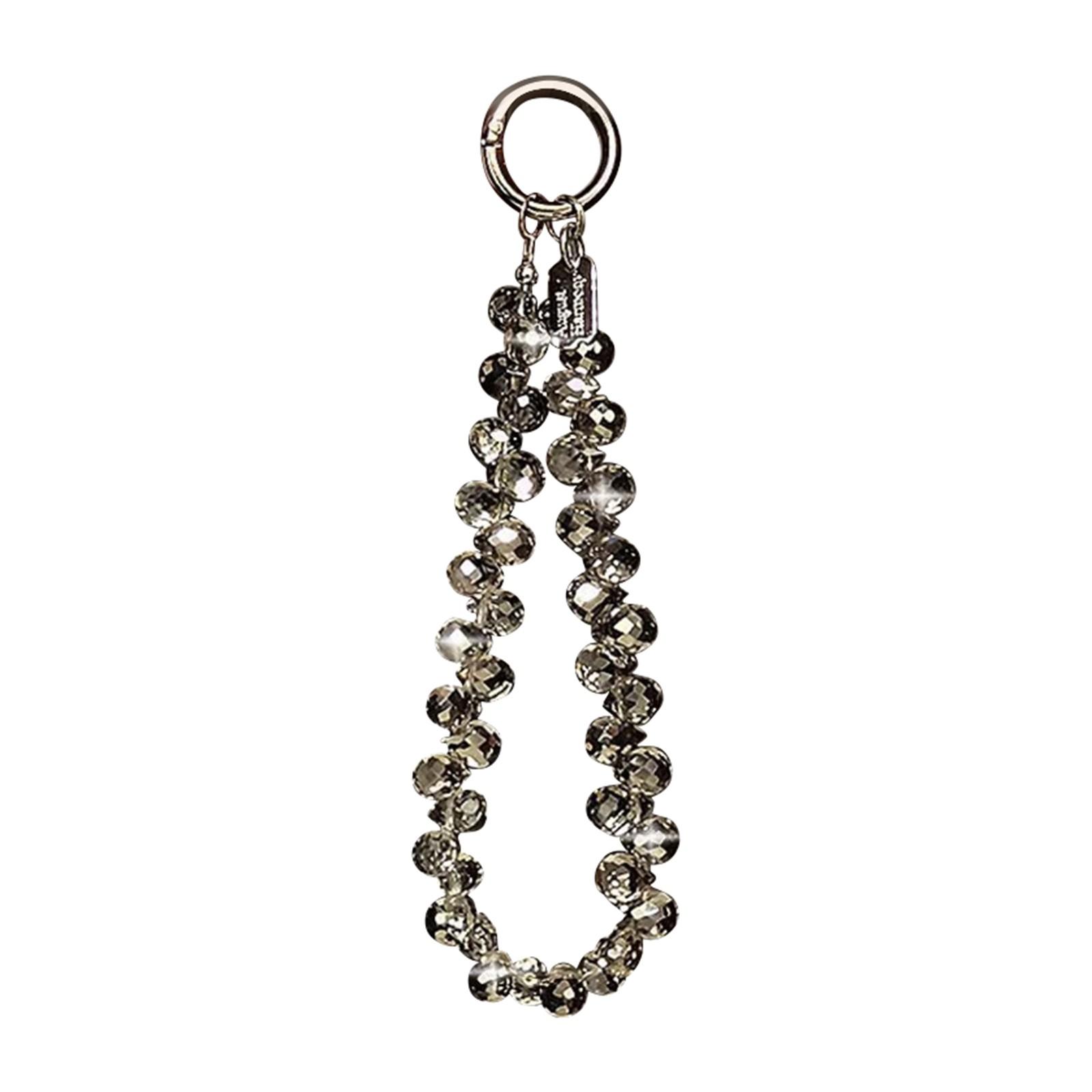 

Кристаллические бусины, цепочка для ношения на руке, ремешок на запястье, короткая веревка для подвешивания, чехол для телефона, брелок, сумка, кулон One Size чёрный