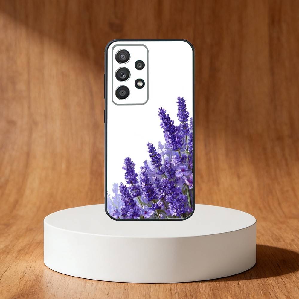 Lavender Purple Flowers Phone Case For Samsung S25,S24,S21,S22,S23,S30,Ultra,S20,Plus,Fe,Note,10,9,5G Black Cover