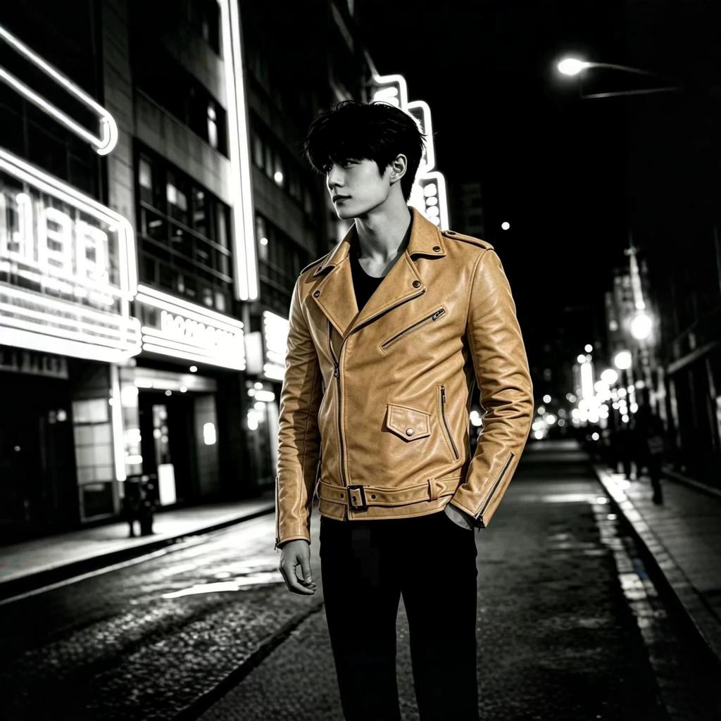 New men's leather jacket trendy men's locomotive leather jacket new large size men's color