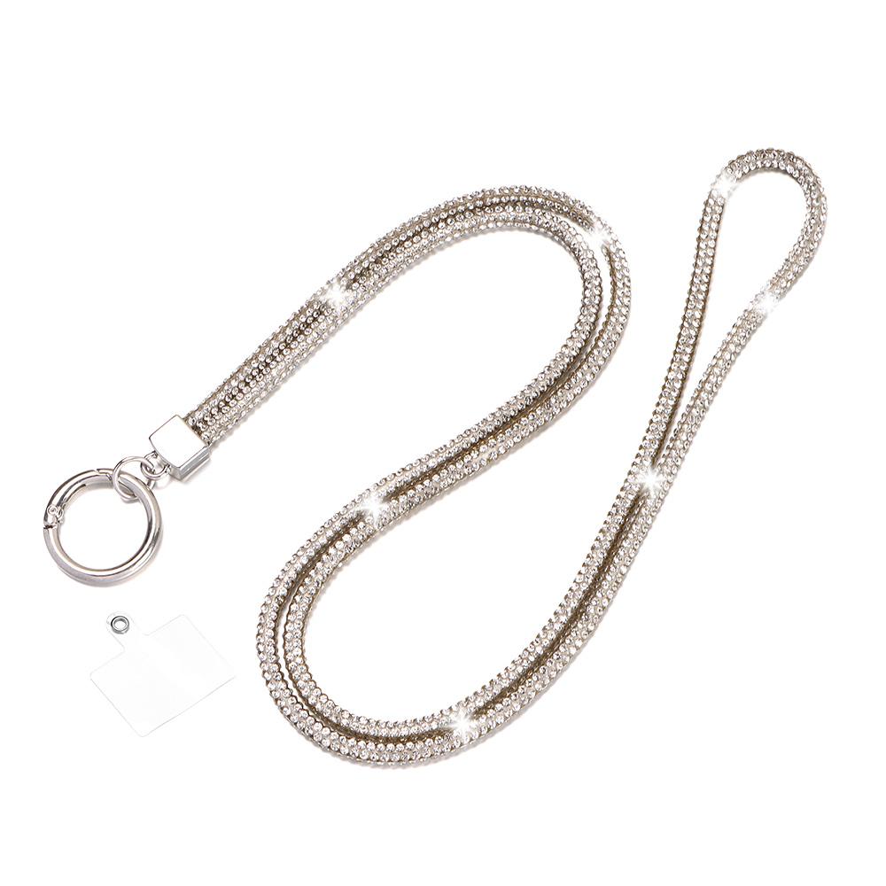 Fashion Keychain Bright Crystal Anti-lost Rope Rhinestone Phone Lanyard Hanging Cord Chain Straps