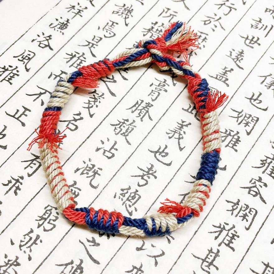 Tibetan Hand Rope Handwoven Transfer Hand Rope Bracelet Thangka God of Wealth Green Tara Zakiram Bracelet Jewelry