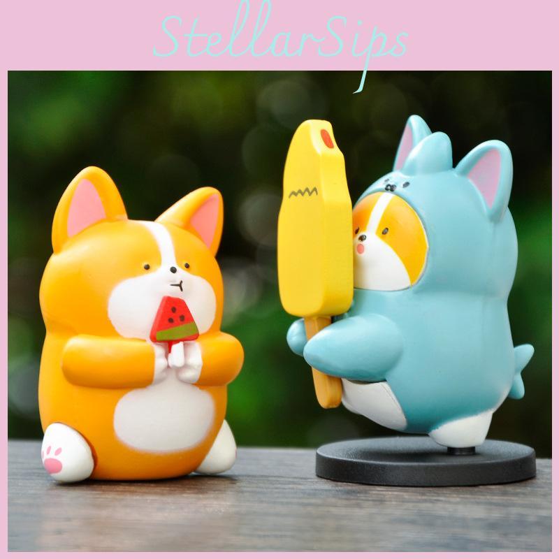 Charming Anime Style Shiba Inu Corgi Model Cute Collectible For Room Decor