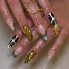 Three-dimensional Gilt French Shining Pile Diamond Smudging Sweet and Cool Temperament Versatile European and American Ins Style Removable 30 Pieces