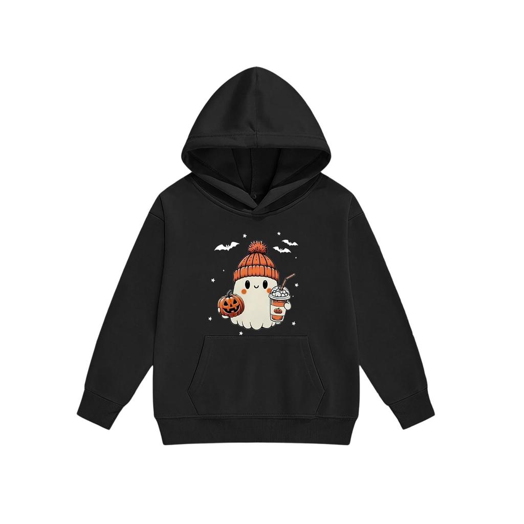 Kids Halloween Hoodie Set with Graphic Print Pullover Sweatshirt and Matching Pants Comfortable Casual Outfit for Boys and Girls