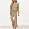 Women's Fashion Casual Solid Color Loose Sets Zip Up Sweatshirt Suit