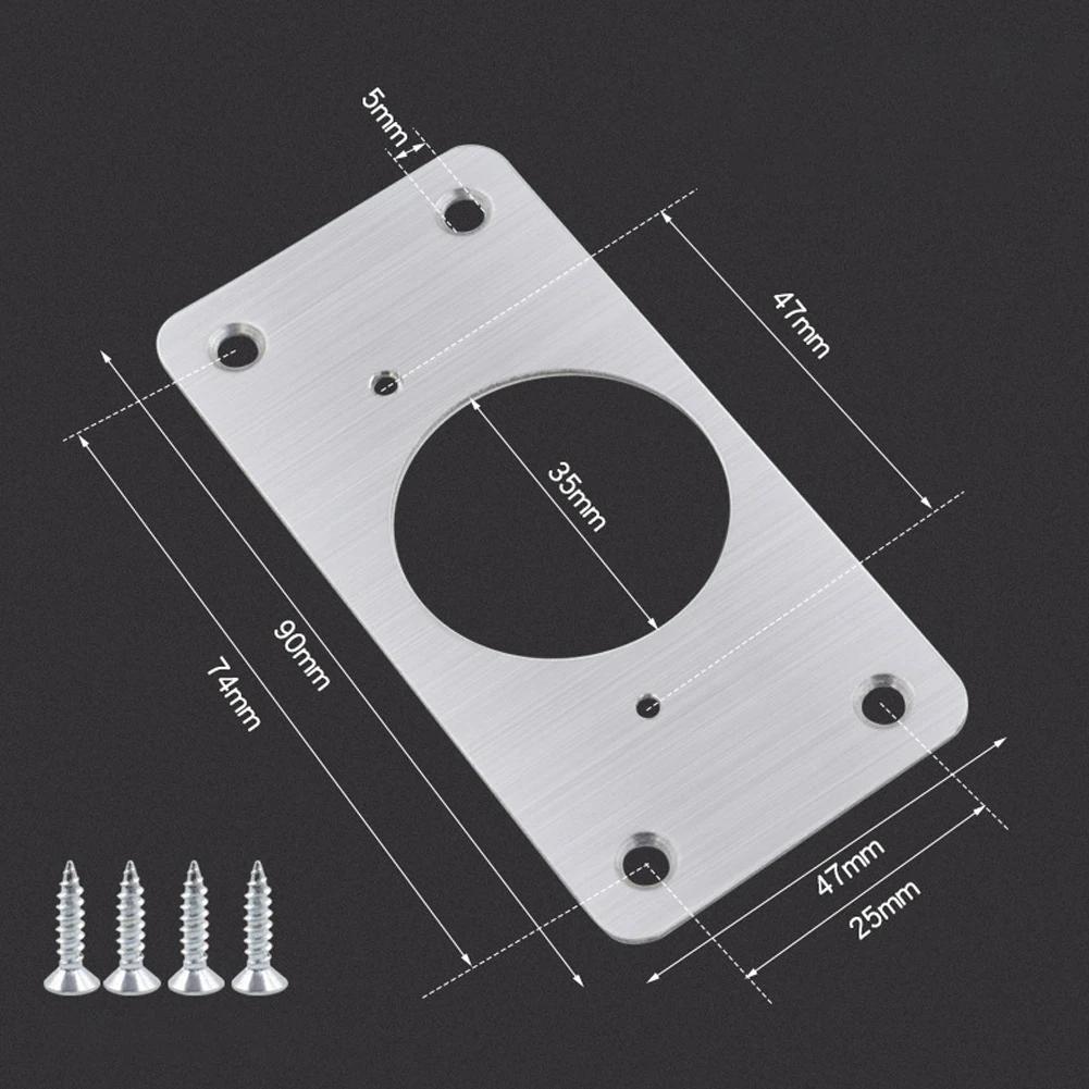 4/10 Pair Stainless Steel Hinge Repair Plate for Kitchen Cupboard Cabinet Door Fixing Screws Hardware
