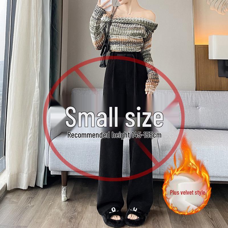 

Женские стильные вельветовые брюки 2024 года на флисовой подкладке с широкими штанинами и зауженным кроем L 48-52 kg