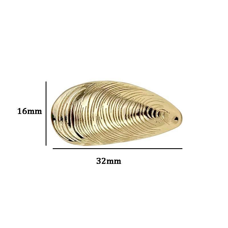 10pcs Metal Button Sewing Clothing DIY Craft High-Grade Decorative Golden/Silver Irregular Shell Shape Buttons Accessories