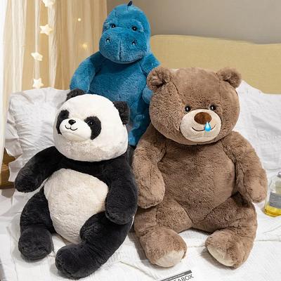 Lovely Soft Fluffy  Dinosaur Panda Brown Bear Baby Cuddly Doll Panda Dinosaur Stuffed Cartoon Animals Kids Appease Toy Gift