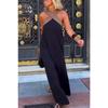 Summer Sleeveless Loose Casual Long Dress New Big Size Women A-line Cross Party Patchwork Dress Sweet Streetwear Sexy Clothing