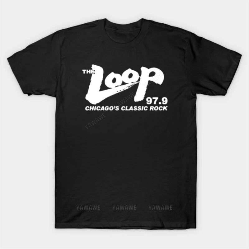 

Adult tee tops teenager cotton Oversized teeshirt 1977 The Loop Radio T Shirt fashion print tshirts male casual style teeshirt S