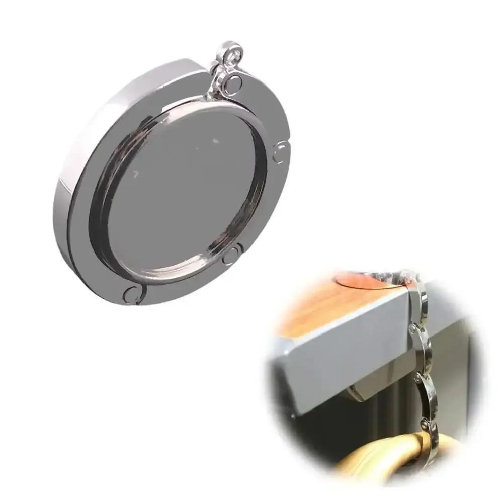 4Pcs Portable Folding Table Hook Circle Shape Bag Parts Purse Bag Hanger Strong Load-Bearing Foldable Handbag Hook Holder Travel